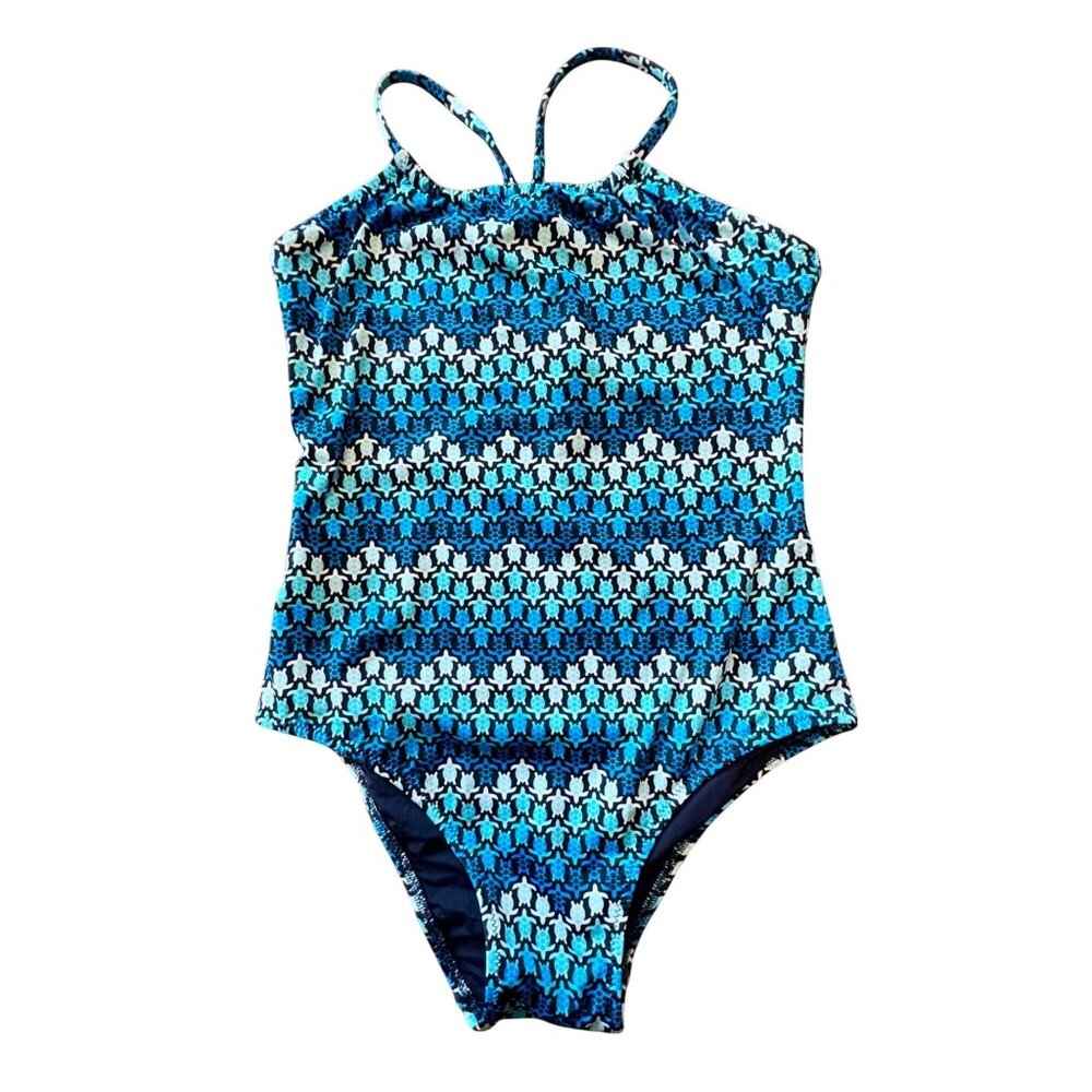 VILEBREQUIN Sea Turtles Swimsuit Girls 6 7 8 128cm NEW Blue Turtle Print NWT